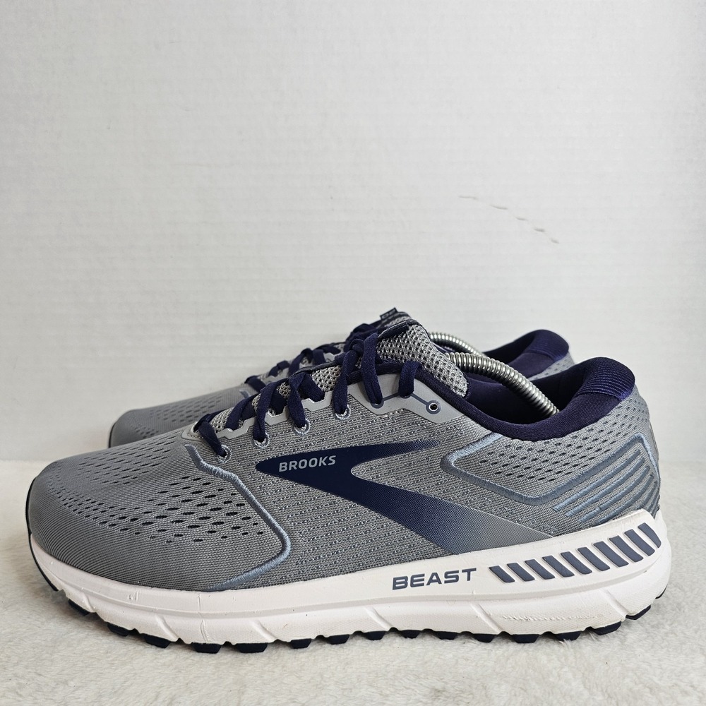 Brooks Beast 20 Gray Navy Running Shoes 1103272E491 Men's Size US 11.5 2E